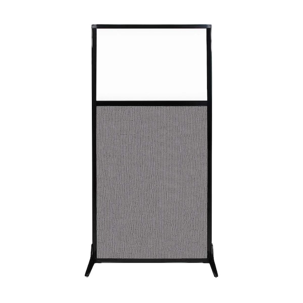 Work Station Screen 33" x 70" Slate Fabric With Clear Window